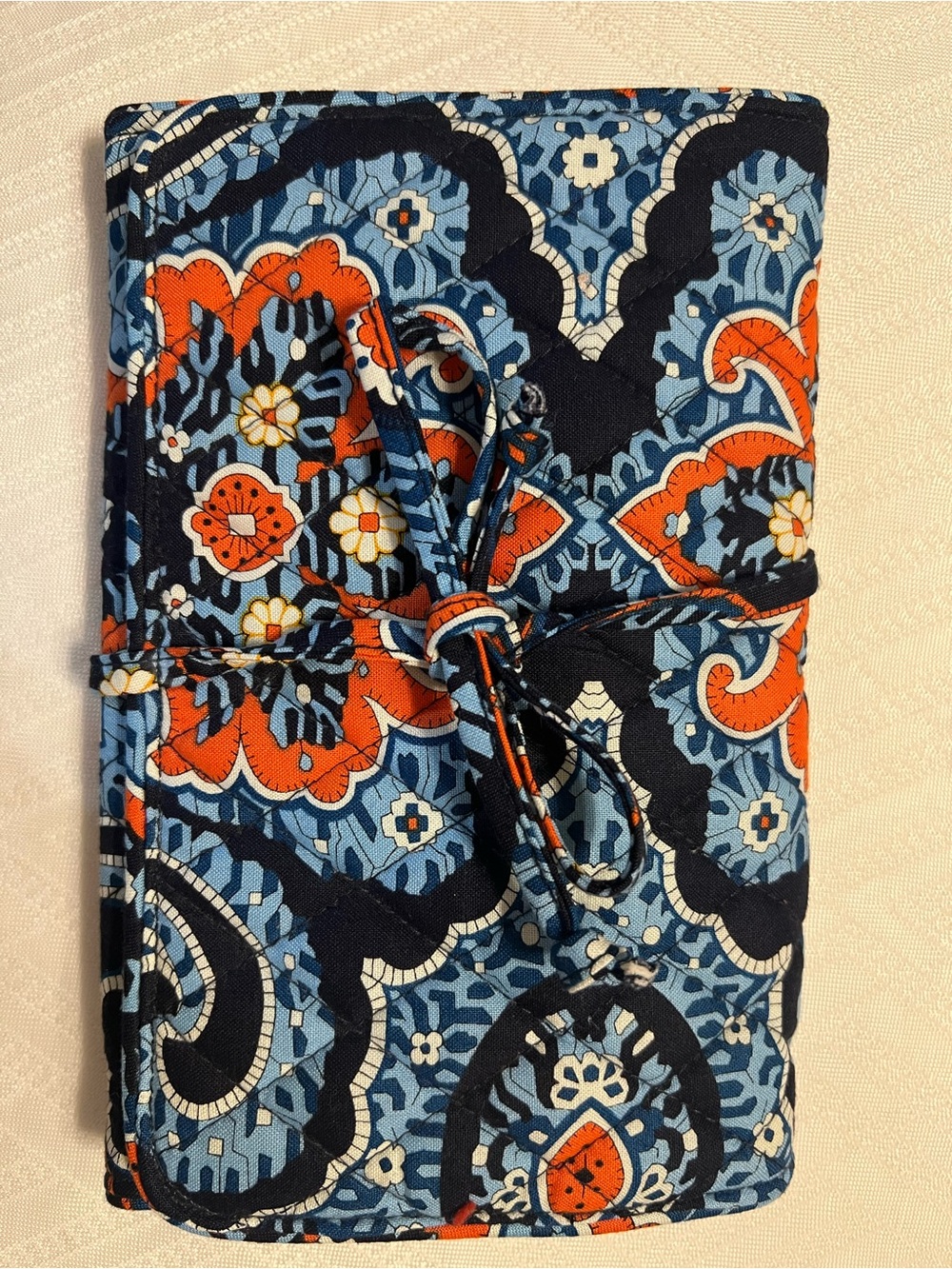 Vera Bradley Blue and Orange Floral Quilted Wrap